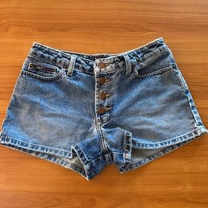 y2k denim jean shorts l.e.i
